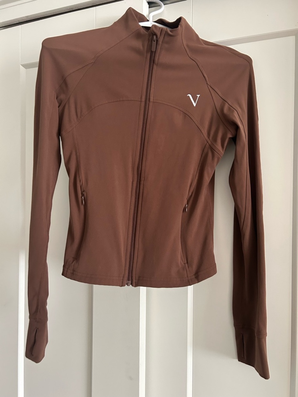 Logo Women's Brown Full-Zip Bomber Jacket